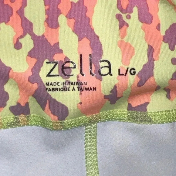 MWOT Zella Live In Streamline bright neon gym crop legging Size Large mesh panel - Picture 6 of 6